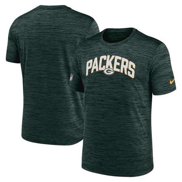 Men's Green Bay Packers Green On-Field Sideline Velocity T-Shirt - Click Image to Close